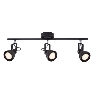 Nordlux Aslak Indoor Living Dining Office 3-Spot Spot Ceiling Light in Black (Length) 56.5cm