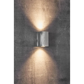 Nordlux Canto Maxi Kubi 2 Outdoor Wall Light in Galvanized