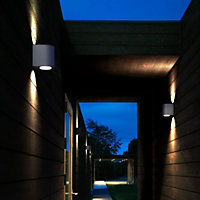Nordlux Canto Outdoor Patio Terrace Metal Minimalist Wall Light in Grey (Diam) 8.7cm