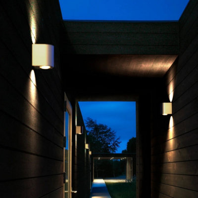 Nordlux Canto Outdoor Patio Terrace Metal Wall Light in Brass (Diam) 8.7cm