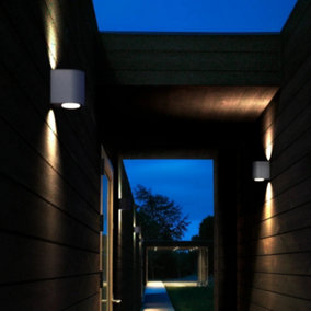 Nordlux Canto Outdoor Patio Terrace Metal Wall Light in Grey (Diam) 8.7cm