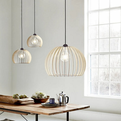 Nordlux Chino 40 Indoor Living Dining Wood Pendant Ceiling Light in Nature (Diam) 40cm
