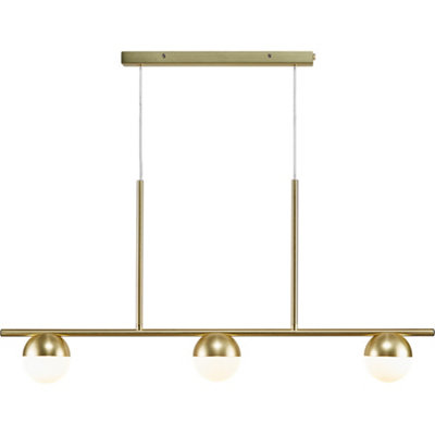 Nordlux Contina 3-Spot Indoor Dining Kitchen Pendant Ceiling Light in Brass (Diam) 10cm