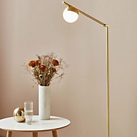 Nordlux Contina Indoor Living Dining Metal Floor Lamp in Brass (H) 139.5cm