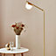 Nordlux Contina Indoor Living Dining Metal Floor Lamp in Brass (H) 139.5cm