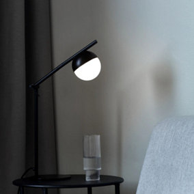 Nordlux Contina Indoor Living Dining Office Metal Table Lamp in Black (Diam) 10cm