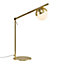 Nordlux Contina Indoor Living Dining Office Metal Table Lamp in Brass (Diam) 10cm