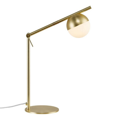 Nordlux Contina Indoor Living Dining Office Metal Table Lamp in Brass (Diam) 10cm