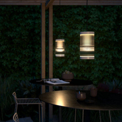 Nordlux Coupar Outdoor Patio Terrace Garden Pendant Light in White (Diam) 13cm