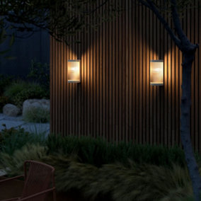 Nordlux Coupar Outdoor Patio Terrace Garden Wall Light in White (Diam) 13cm