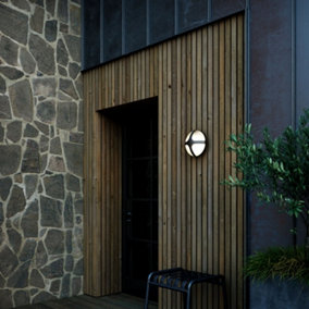 Nordlux Cross Outdoor Patio Terrace Aluminium Wall Light in Black (Diam) 11cm
