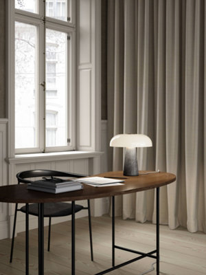 Nordlux DFTP Glossy Indoor Living Dining Bedroom Table Lamp In Grey (Diam) 32cm