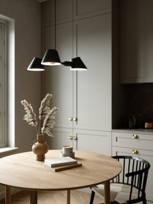 Nordlux DFTP Stay 3-Spot Indoor Dining Living Kitchen Hallway Pendant In Black (Diam) 15.8cm