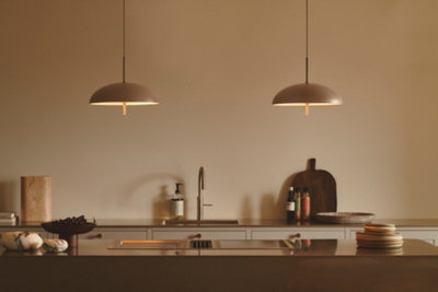Nordlux DFTP Versale 35 Indoor Dining Living Kitchen Hallway Pendant In Brown (Diam) 35cm