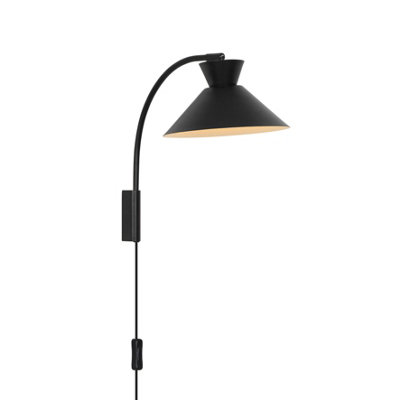 Nordlux Dial Indoor Bedroom Living Dining Office Wall Light in Black (Diam) 25cm