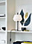 Nordlux Dicte Indoor Living Dining Bedroom Textile Table Lamp in White (Diam) 21cm