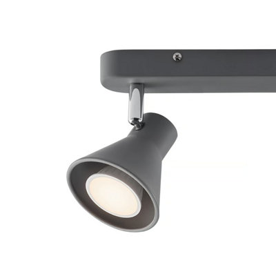 Nordlux Eik 2-Spot Indoor Dining Kitchen Metal Spot Light in Grey (Diam) 8.5cm