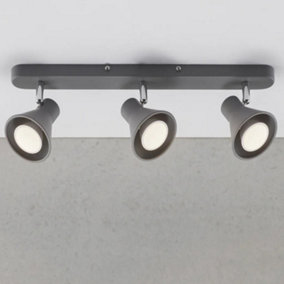 Nordlux Eik 3-Spot Indoor Dining Kitchen Metal Spot Light in Grey (Diam) 8.5cm
