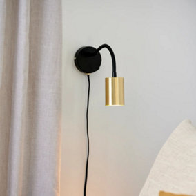 Nordlux Explore Flex Indoor Bedroom Living Dining Office Wall Light with Adjustable Lamp Head in Brass