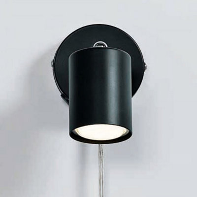 Nordlux Explore Indoor Bedroom Living Dining Office Wall Light with Adjustable Lamp Head in Black (Diam) 5.5cm
