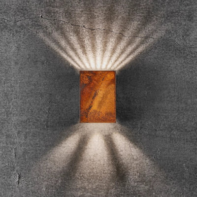 Nordlux Fold Outdoor Patio Terrace Wall Light in Corten (Diam) 10.6cm