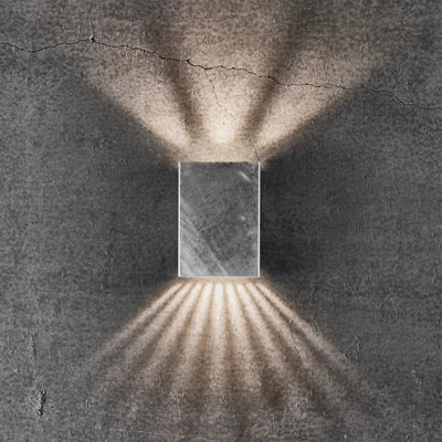 Nordlux Fold Outdoor Patio Terrace Wall Light in Galvanized (Diam) 10.6cm