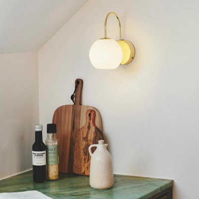Nordlux Franca Indoor Wall Light in Brass (Height) 22cm