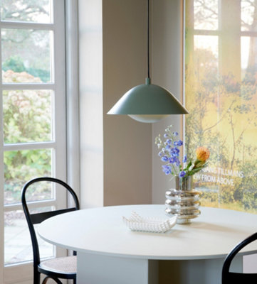 Nordlux Freya 35 Indoor Dining Living Kitchen Hallway Pendant In Dusty Green (Diam) 35cm