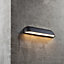 Nordlux Front Indoor Outdoor Patio Terrace Bathroom Wall Light in Black (Diam) 26cm