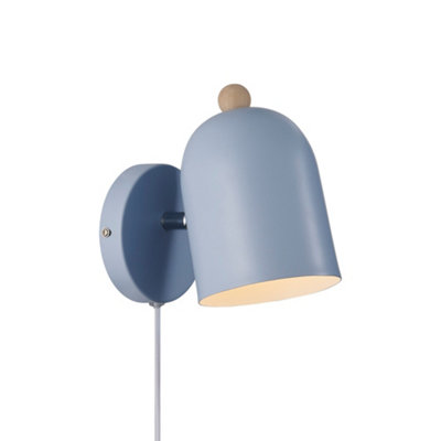 Nordlux Gaston Indoor Bedroom Living Dining Hallway Wall Light In Blue (Height) 19.5cm