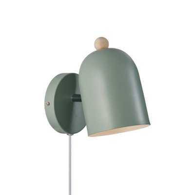 Nordlux Gaston Indoor Bedroom Living Dining Hallway Wall Light In Dusty Green (Height) 19.5cm