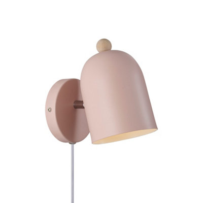 Nordlux Gaston Indoor Bedroom Living Dining Hallway Wall Light In Dusty Rose (Height) 19.5cm