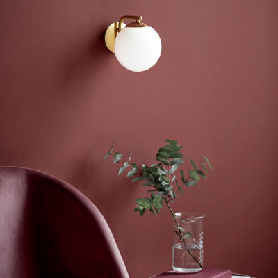 Nordlux Grant Indoor Bedroom Living Dining Office Wall Light in Brass (Diam) 14.5cm
