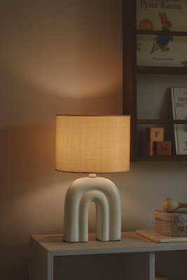 Nordlux Haze Indoor Living Dining Bedroom Table Lamp In Beige (Height) 42cm
