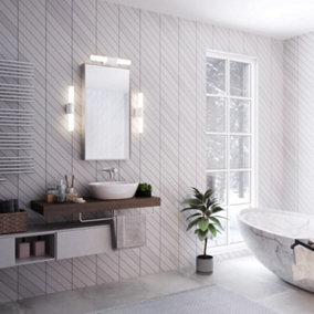 Nordlux Helva Indoor Ensuite Shower Bathroom Wall Light in White (Diam) 5.7cm