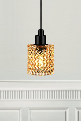 Nordlux Hollywood Indoor Dining Living Kitchen Hallway Pendant In Amber (Diam) 10.8cm