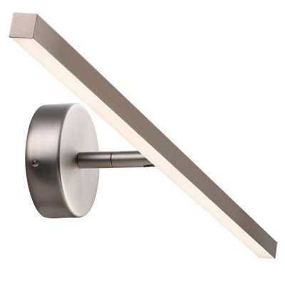 Nordlux Ip S13 60 Indoor Bedroom Living Dining Hallway Wall Light In Brushed Steel (Height) 9cm