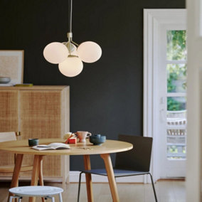 Nordlux Ivona 4-Spot Indoor Living Dining Glass Pendant Ceiling Light in Brass (Diam) 20cm