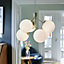 Nordlux Ivona 6-Spot Indoor Living Dining Glass Pendant Ceiling Light in Brass (Diam) 20cm