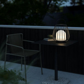 Nordlux Jim To-Go Outdoor Patio Terrace Metal Battery Powered Dimmable LED Light in Black (H) 30.3cm