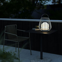 Nordlux Jim To-Go Outdoor Patio Terrace Metal Battery Powered Dimmable LED Light in Grey (H) 30.3cm