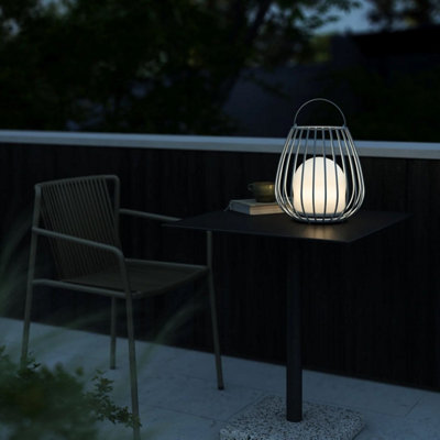 Nordlux Jim To-Go Outdoor Patio Terrace Metal Battery Powered Dimmable LED Light in Grey (H) 30.3cm