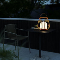 Nordlux Jim To-Go Outdoor Patio Terrace Metal Battery Powered Dimmable LED Light in Orange (H) 30.3cm