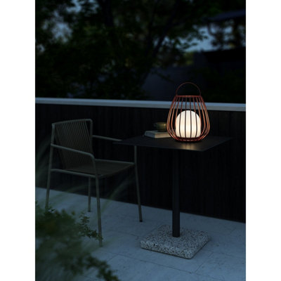 Nordlux Jim To-Go Outdoor Patio Terrace Metal Battery Powered Dimmable LED Light in Red (H) 30.3cm
