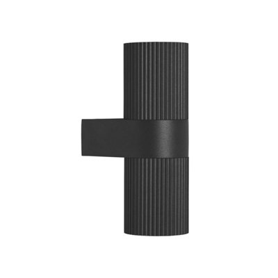 Nordlux Kyklop Ripple Outdoor Wall Light in Black (Height) 25.4cm