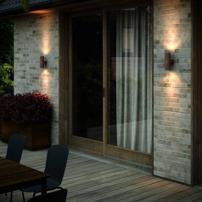 Nordlux Kyklop Ripple Outdoor Wall Light in Rusty (Height) 25.4cm