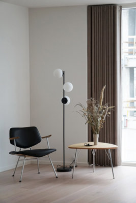 Nordlux Lilly Indoor Living Dining Office Metal Floor Lamp in Black (H) 150cm