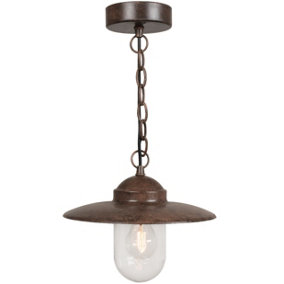 Nordlux Luxembourg Outdoor Terrace Pendant Light in Rusty 110cm Cable Length