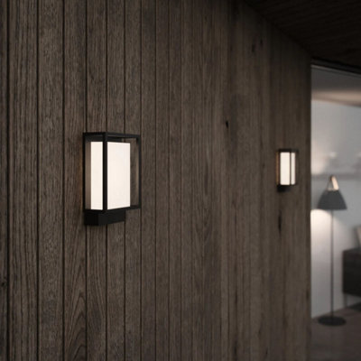 Nordlux Nestor Outdoor Patio Terrace Driveway Wall Light in Black (Diam) 14.7cm