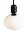 Nordlux Notti Indoor Bedroom Dining Kitchen Office Hallway Pendant Ceiling Light with White Opal Glass in Black